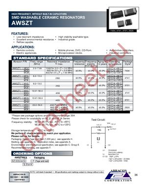 AWSZT-6.00MGD datasheet  
