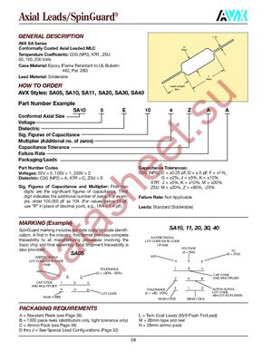 SA305C104KAR datasheet  