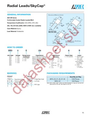 SR205C104KAR datasheet  