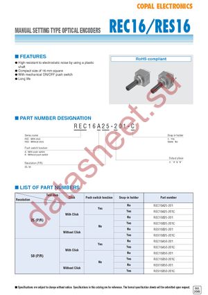 REC16B25-201C datasheet  