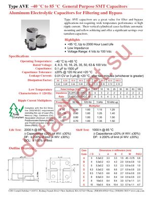 AVE227M10E16T-F datasheet  