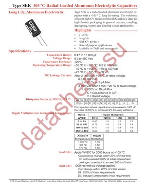 SEK100M250ST datasheet  