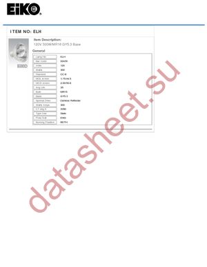 ELH datasheet  