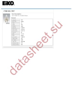 FDT datasheet  