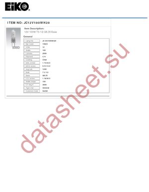 JC12V100WH20 datasheet  