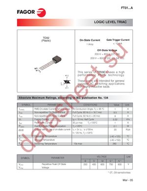 FT0107DA datasheet  