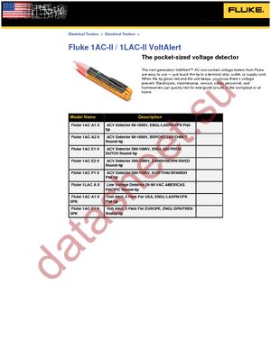 FLUKE-1LAC-A-II datasheet  