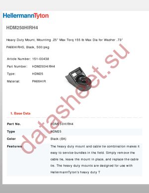 HDM250HIRH4 datasheet  