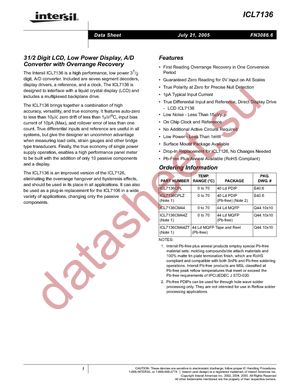 ICL7136CPLZ datasheet  