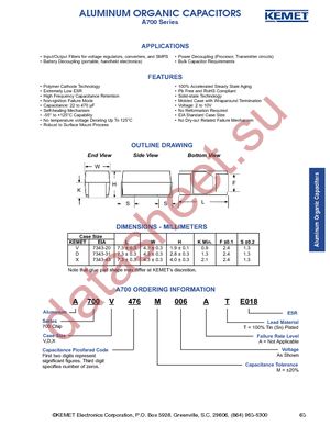 A700D127M006ATE018 datasheet  