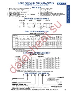 T491B226K016AT datasheet скачать даташит