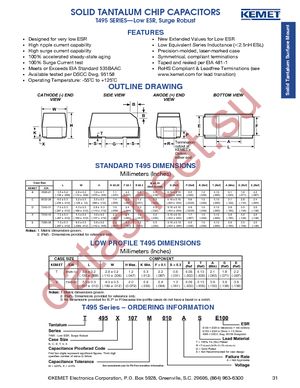 T495D227K010ATE125 datasheet  