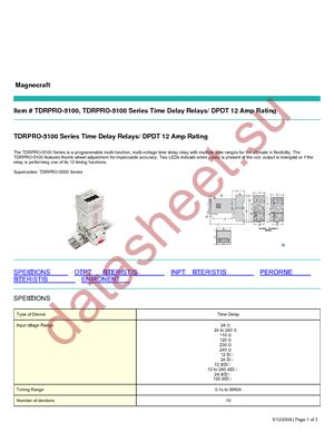 TDRPRO-5100 datasheet  