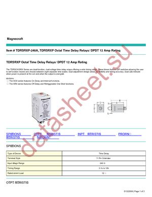 TDRSRXP-240 datasheet  