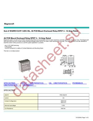 W49RE1C2VF-12DC-SIL datasheet  