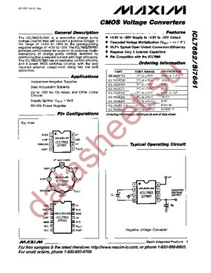 ICL7662CPA+ datasheet  