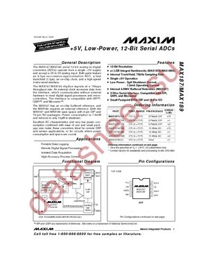 MAX187BCPA+ datasheet  
