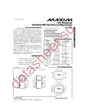 MAX250CPD+ datasheet  