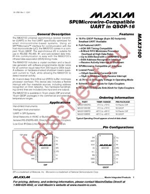 MAX3100EEE+ datasheet  