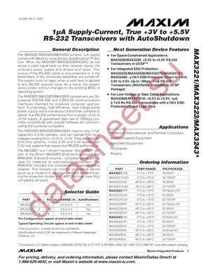 MAX3223EEAP+ datasheet  