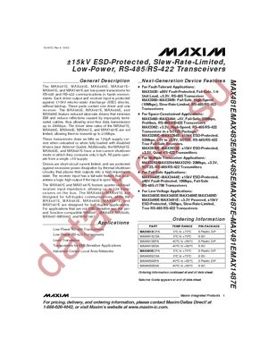 MAX487EEPA+ datasheet  