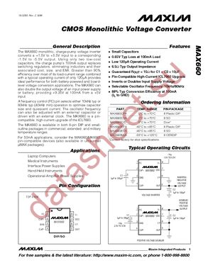 MAX660CPA+ datasheet  