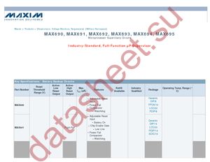 MAX691CPE+ datasheet  