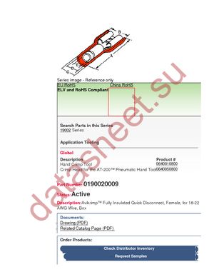 19002-0009 datasheet  