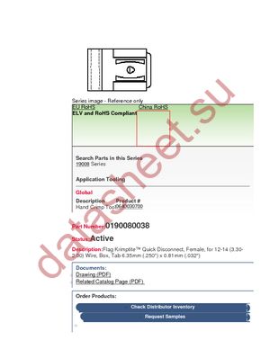 19008-0038 datasheet  