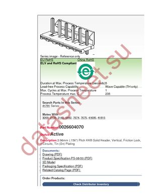 26-60-4070 datasheet  