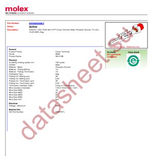 39-00-0062 datasheet  