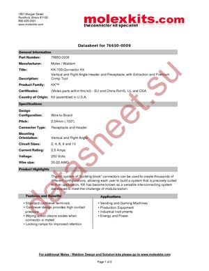 76650-0009 datasheet  