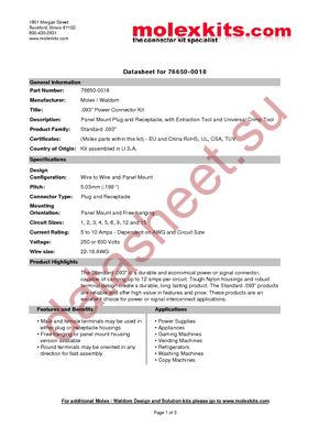 76650-0018 datasheet  