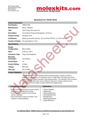 76650-0056 datasheet  