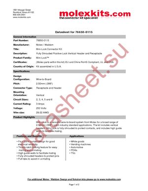 76650-0115 datasheet  