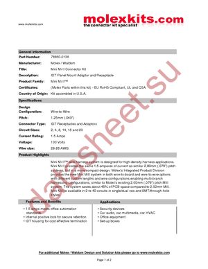 76650-0136 datasheet  