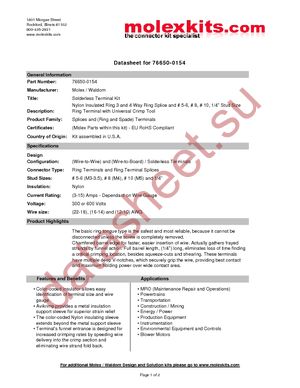 76650-0154 datasheet  