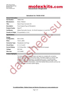 76650-0160 datasheet  