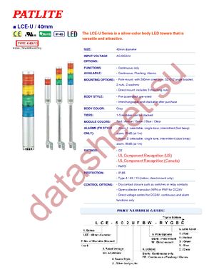 LCE-102UW-R datasheet  