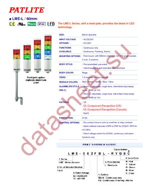 LME-102FBL-R datasheet  