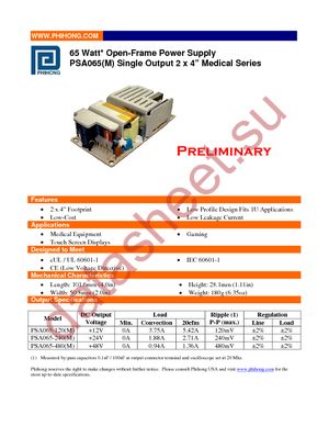 PSA065-480(M)-R datasheet  