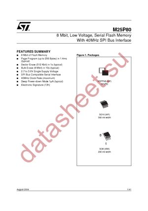 M25P80-VMW6G datasheet  