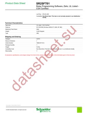 SR2SFT01 datasheet  