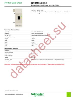 SR3MBU01BD datasheet  