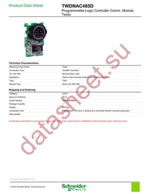 TWDNAC485D datasheet  