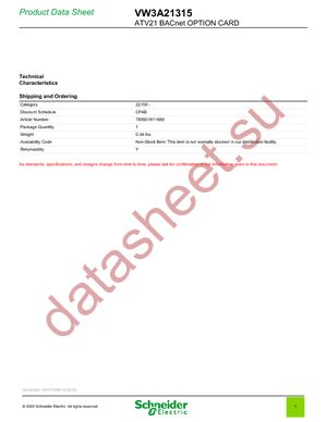 VW3A21315 datasheet  