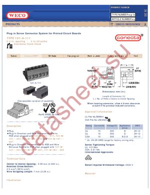 121-A-111-08 datasheet  